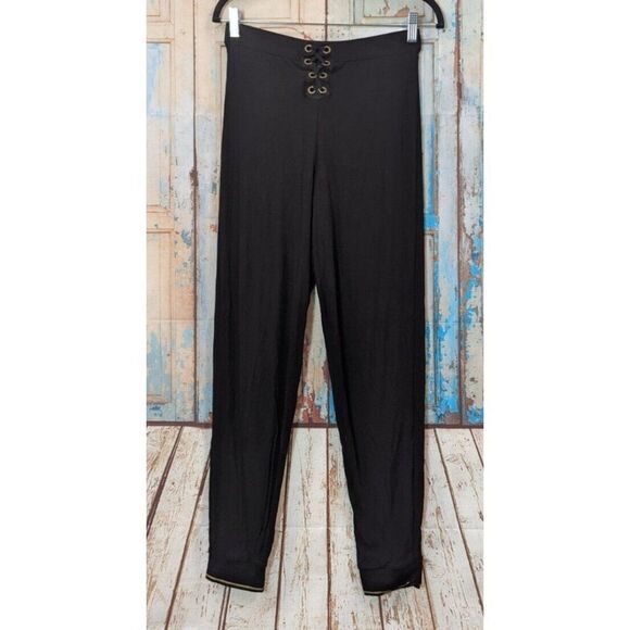 Else Womens Size Medium Black Drawstring Flat Front Tapered Leg Sweat Pants - Picture 1 of 6